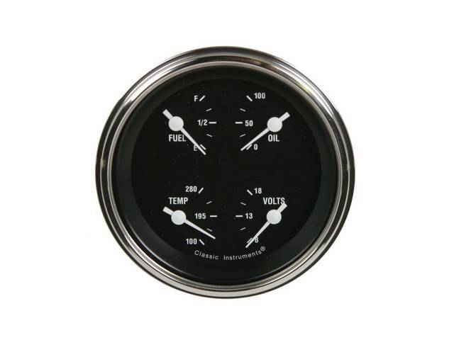 Quad Gauge, Classic Instruments, Hot Rod Face