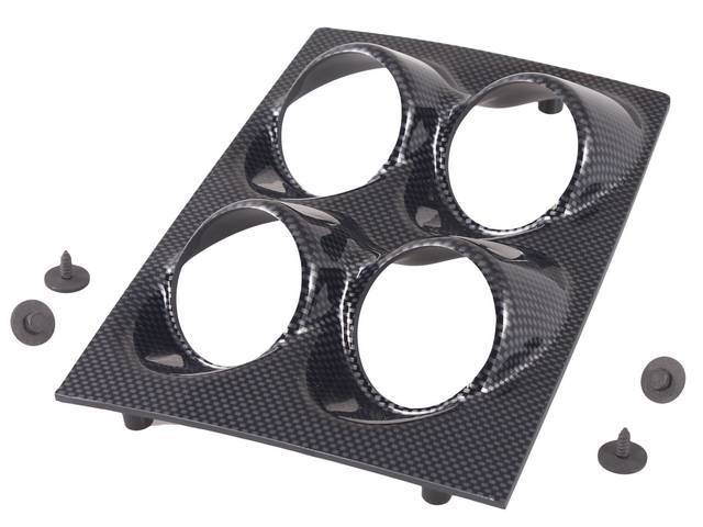 Console Gauge Bezel, custom gauge panel w/ carbon fiber face
