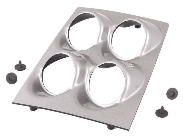 Console Gauge Bezel, custom gauge panel w/ brushed aluminum face