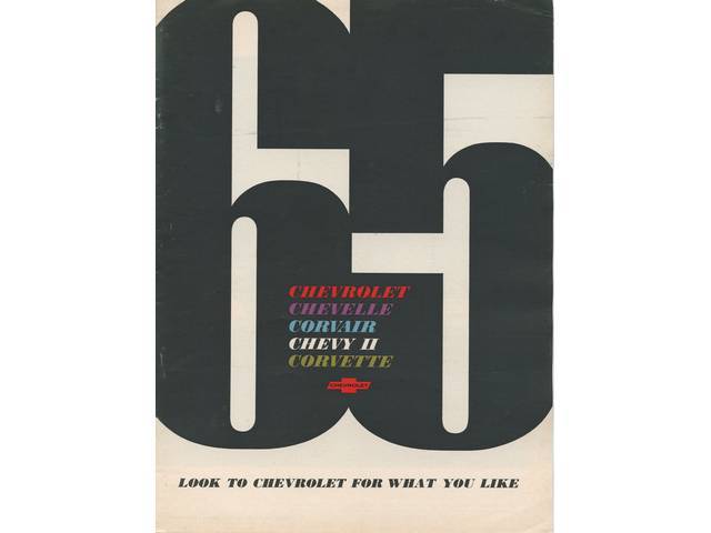 1965 Full Line Sales Brochure Book, Original Printing by GM, 20 pages of color artist renderings and Photos
