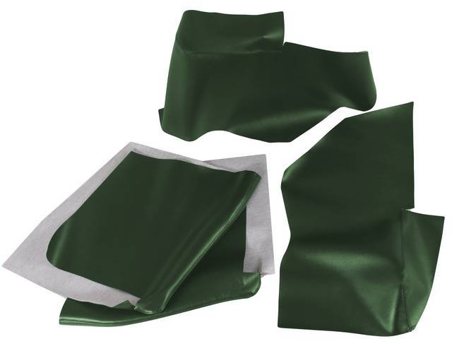 ARM REST COVER SET, PREMIUM, Inside Quarter, Std or Dlx, Dark Metallic Green, Madrid Grain Vinyl