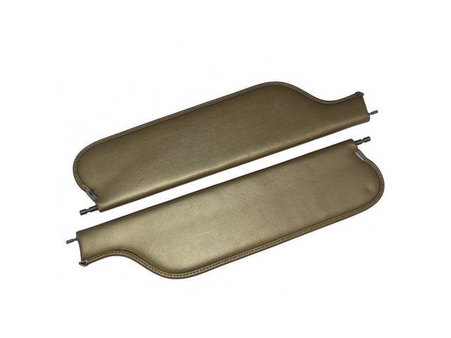 Gold Premium Sunvisor Set, Madrid Grain, Concours Quality reproduction by Legendary Auto Interiors
