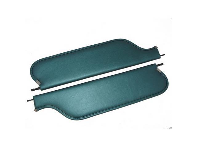 Light Metallic Turquoise Premium Sunvisor Set, Madrid Grain, Concours Quality repro by Legendary Auto Interiors