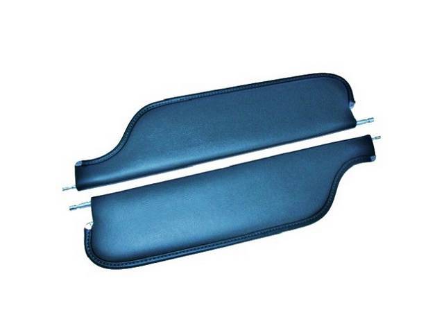 Dark Metallic Blue Premium Sunvisor Set, Madrid Grain, Concours Quality reproduction by Legendary Auto Interiors