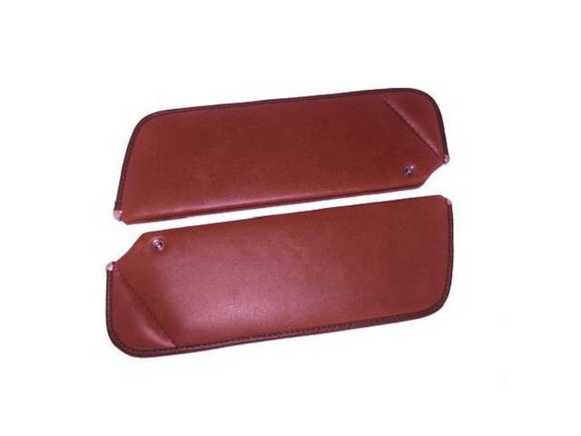 Oxblood Premium Sunvisor Set, Madrid Grain, Concours Quality reproduction by Legendary Auto Interiors