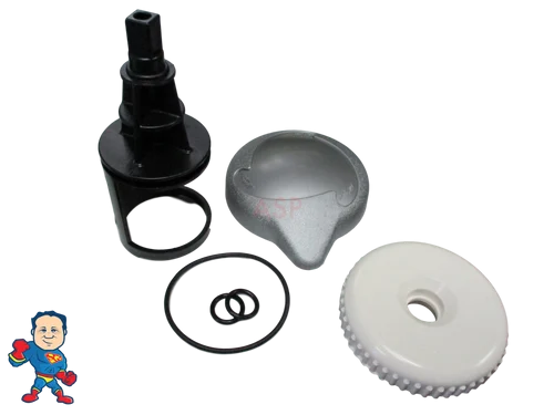 Cal Spa Buttress Diverter Valve Repair Kit – 3 3/4″ Teardrop Handle Stem O-Rings Cap Assembly
