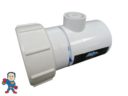 Cal Spa Safety Suction Tee – 2″ Pump Union x 2″ Slip x 1/8″ MPT Tap Fitting