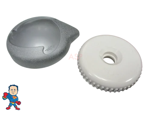 Cal Spa Silver Teardrop Diverter Knob & BUTTRESS Cap 3 7/8″ Handle Assembly