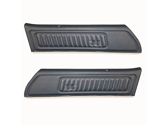 PANEL SET, PREMIUM, Inside Door, Dlx, Black, Madrid Grain Vinyl W/ Roulet Inserts, Pre-assembled