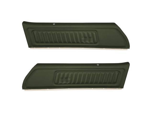 PANEL SET, PREMIUM, Inside Door, Dlx, Green, Madrid Grain Vinyl W/ Roulet Inserts, Pre-assembled