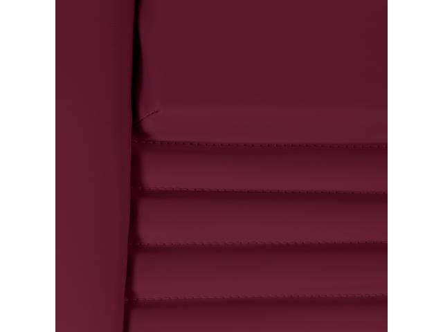 UPHOLSTERY SET, PREMIUM, Front Buckets, Dlx, Carmine, Doeskin Grain Vinyl W/ Sierra Inserts