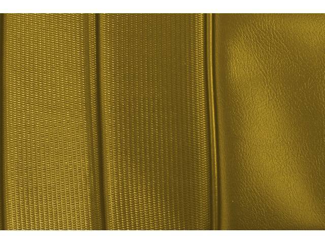 UPHOLSTERY SET, PREMIUM, Front Buckets, Dlx, Gold, Madrid Grain Vinyl W/ Comfortweave Inserts