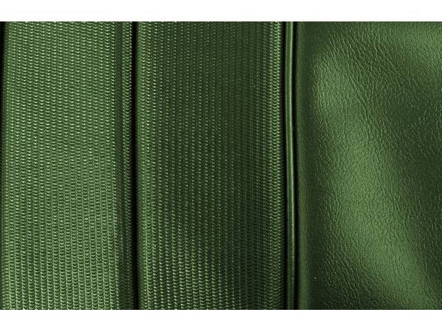 UPHOLSTERY SET, PREMIUM, Front Buckets, Dlx, Dark Metallic Green, Madrid Grain Vinyl W/ Comfortweave Inserts