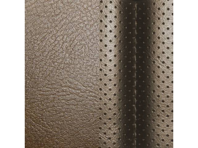 UPHOLSTERY SET, PREMIUM, Front Buckets, Dlx, Saddle, Madrid Grain Vinyl W/ Roulet Inserts
