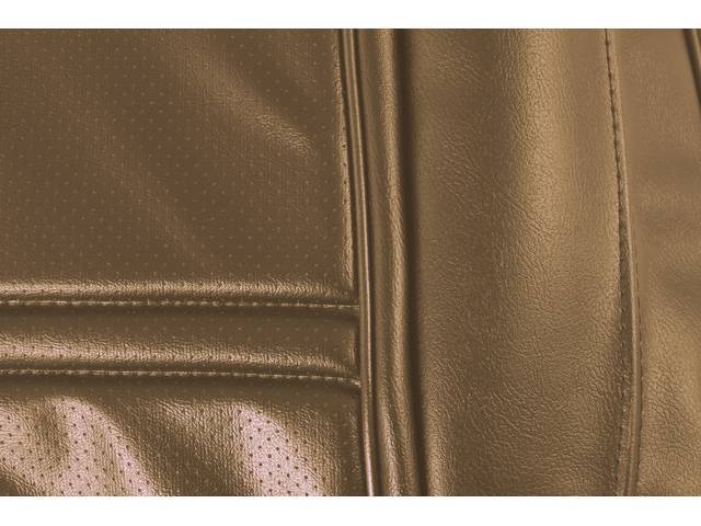 UPHOLSTERY SET, PREMIUM, Front Buckets, Dlx, Saddle, Madrid Grain Vinyl W/ Tetra Inserts