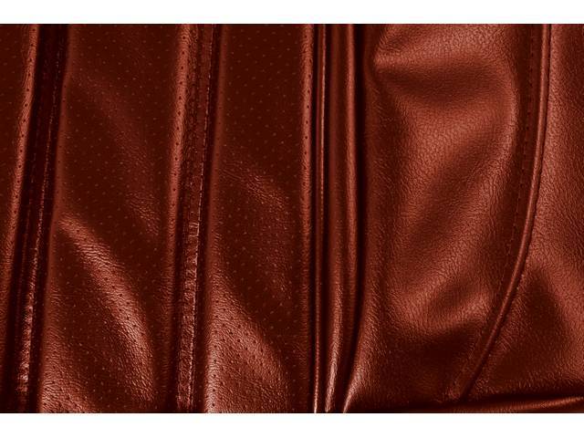 UPHOLSTERY SET, PREMIUM, Front Buckets, Dlx, Firethorn, Madrid Grain Vinyl W/ Tetra Inserts