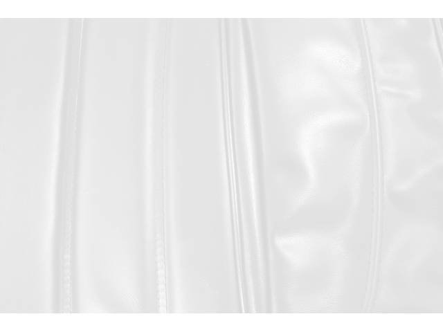 UPHOLSTERY SET, PREMIUM, Front Buckets, Dlx, White, Doeskin Grain Vinyl W/ Sierra Inserts
