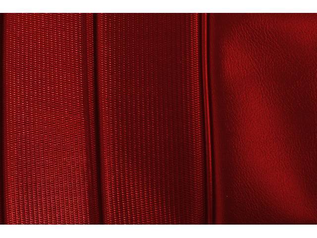 UPHOLSTERY SET, PREMIUM, Rear, Dlx, Red, Madrid Grain Vinyl W/ Comfortweave Inserts