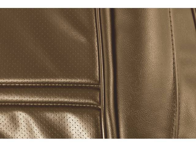 UPHOLSTERY SET, PREMIUM, Rear, Dlx, Saddle, Madrid Grain Vinyl W/ Tetra Inserts