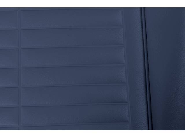 UPHOLSTERY SET, PREMIUM, Front Buckets, Std, Metallic Blue, Madrid Grain Vinyl W/ Madrid Inserts