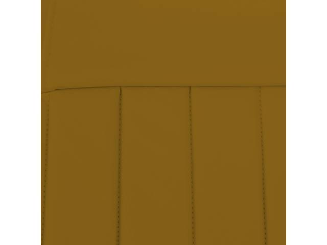 UPHOLSTERY SET, PREMIUM, Front Buckets, Std, Camel Tan, Sierra Grain Vinyl W/ Oxen Inserts