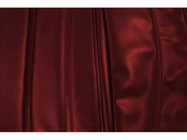 UPHOLSTERY SET, PREMIUM, Rear, Std, Carmine, Sierra Grain Vinyl W/ Oxen Inserts