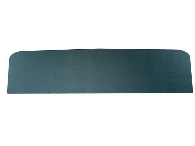 TRIM PANEL, Premium, Rear Seat, dark metallic aqua (actual color, GM called turquoise or dark turquoise), Legendary, madrid grain vinyl