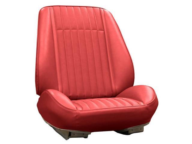 Rallye Seat Buckets Upholstery and Foam Set, Red (actual color, GM called Red or Medium Red), Legendary, madrid grain vinyl w/ comfortweave inserts