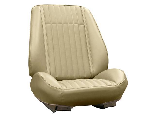 Rallye Seat Buckets Upholstery and Foam Set, Sandalwood (actual color, GM called Sandalwood or Medium Sandalwood), Legendary, madrid grain vinyl w/ comfortweave inserts