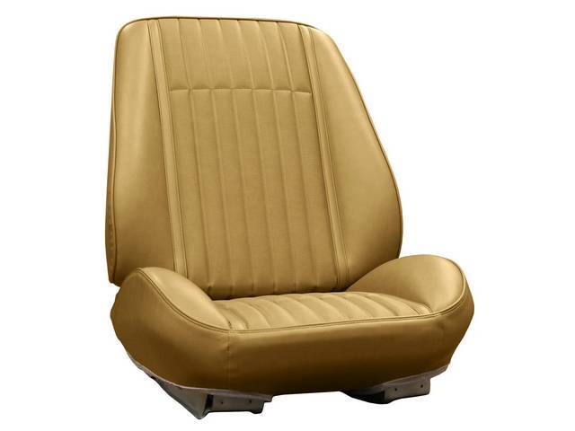 Rallye Seat Buckets Upholstery and Foam Set, Saddle (actual color, GM called Saddle or Medium Saddle), Legendary, madrid grain vinyl w/ comfortweave inserts