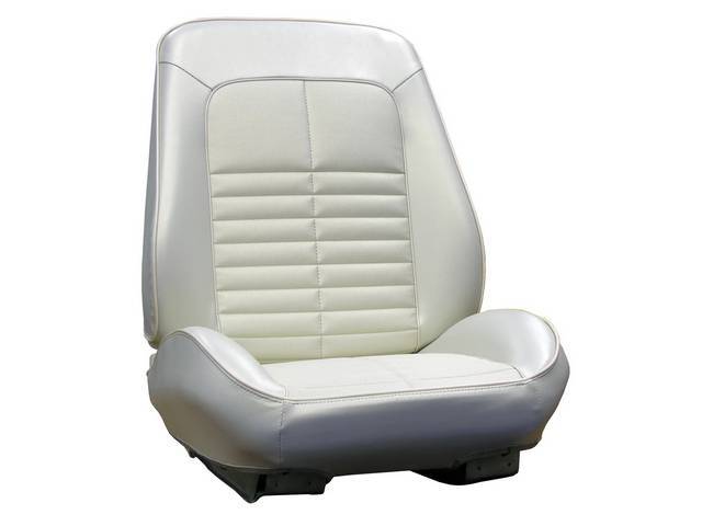 Rallye Seat Buckets Upholstery and Foam Set, Pearl White (actual color, GM called Ivory), Legendary, madrid grain vinyl w/ comfortweave inserts
