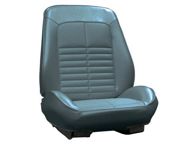 Rallye Seat Buckets Upholstery and Foam Set, Blue, Legendary, madrid grain vinyl w/ comfortweave inserts