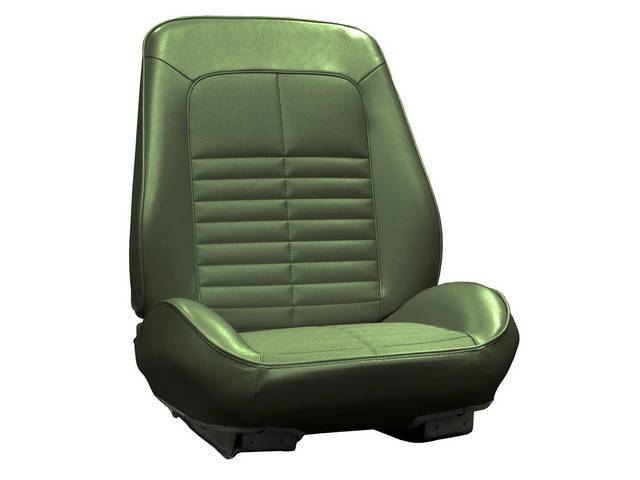 Rallye Seat Buckets Upholstery and Foam Set, Jade Green (actual color, GM called Jade), Legendary, madrid grain vinyl w/ comfortweave inserts
