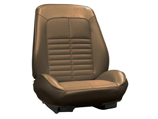 Rallye Seat Buckets Upholstery and Foam Set, Dark Saddle (actual color, GM called Saddle), Legendary, madrid grain vinyl w/ comfortweave inserts