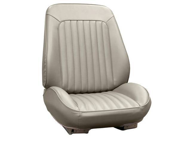 Rallye Seat Buckets Upholstery and Foam Set, White, Legendary, madrid grain vinyl w/ elk grain vinyl inserts