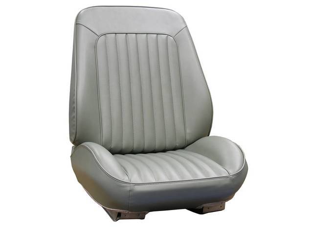 Rallye Seat Buckets Upholstery and Foam Set, Pewter, Legendary, madrid grain vinyl w/ elk grain vinyl inserts