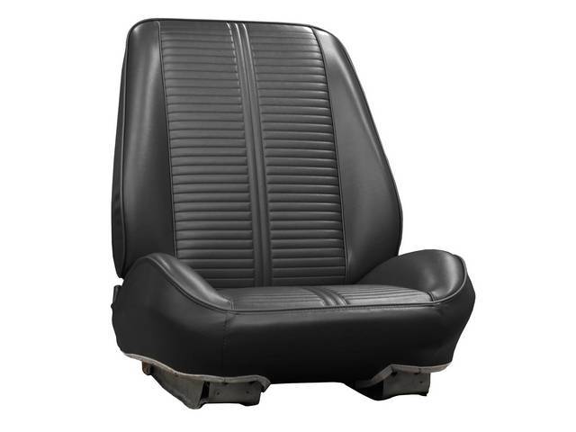 Rallye Seat Buckets Upholstery and Foam Set, black, Legendary, madrid grain vinyl