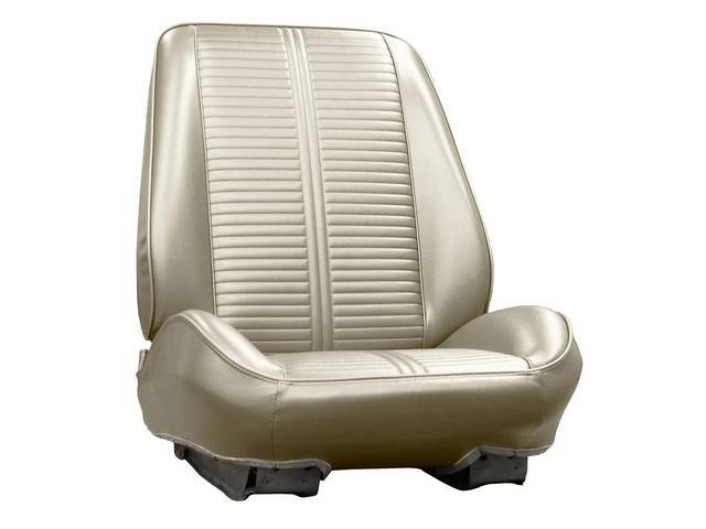 Rallye Seat Buckets Upholstery and Foam Set, metallic parchment, Legendary, madrid grain vinyl