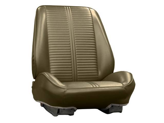 Rallye Seat Buckets Upholstery and Foam Set, Metallic Bronze (actual color, GM called Bronze or Medium Bronze), Legendary, madrid grain vinyl