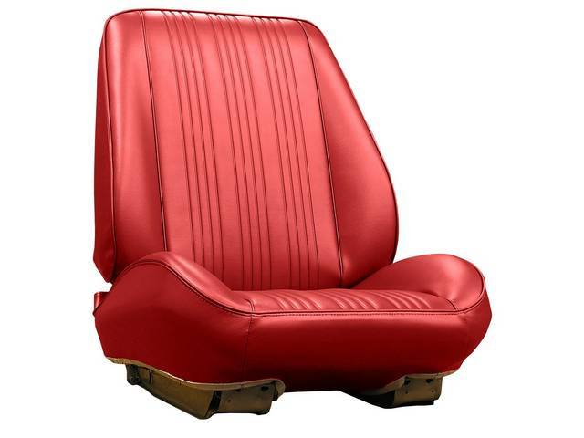 Rallye Seat Buckets Upholstery and Foam Set, Red (actual color, GM called Red or Medium Red), Legendary, madrid grain vinyl
