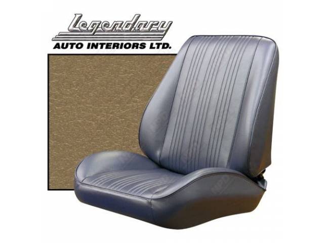 Rallye Seat Buckets Upholstery and Foam Set, Metallic Gold (actual color, GM called Gold or Medium Gold), Legendary, madrid grain vinyl