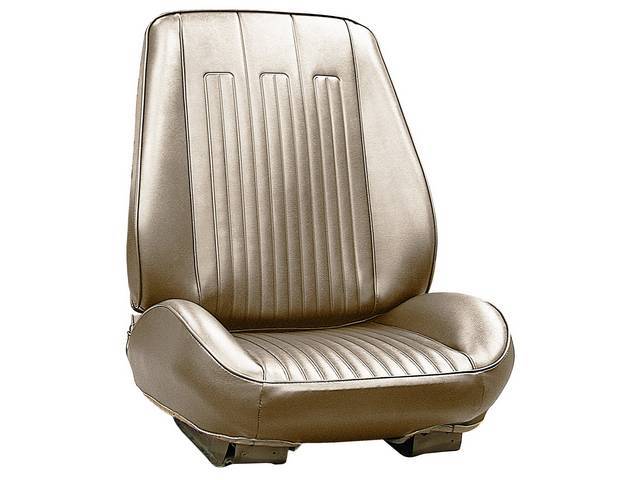 Rallye Seat Buckets Upholstery and Foam Set, Metallic Parchment (actual color, GM called Parchment), Legendary, madrid grain vinyl