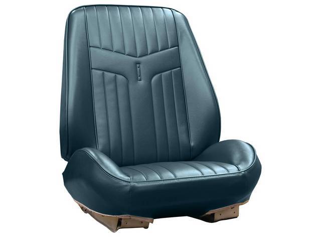 Rallye Seat Buckets Upholstery and Foam Set, Metallic Blue (actual color, GM called Blue or Dark Blue), Legendary, madrid grain vinyl