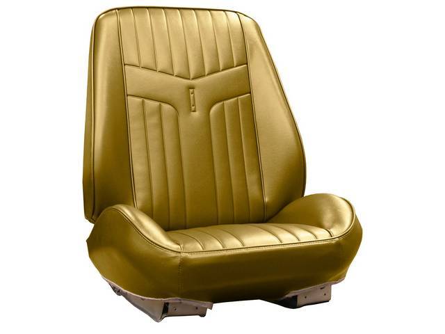 Rallye Seat Buckets Upholstery and Foam Set, Gold (actual color, GM called Gold or Medium Gold), Legendary, madrid grain vinyl