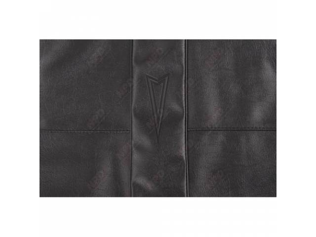 UPHOLSTERY SET, Rear Seat, w/ dielectrically sealed *Arrowhead* backrests, Black, PUI, seville grain vinyl