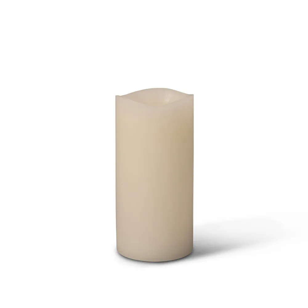 6″ Brown Glow Wick LED Candle with Wavy Edged Top and Vanilla Scented