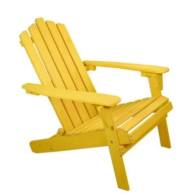 Classic Folding Wooden Adirondack Chair – 36″ Yellow, Weather-Resistant, Easy Storage