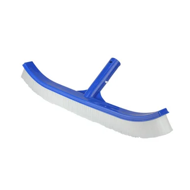 Clean Your Pool with Ease with a 17.5″ Blue Curved Brush and Back Support – Perfect for Above Ground or In-Ground Pools!