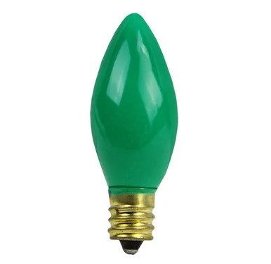 Club Pack of 25 Opaque C7 Christmas Replacement Bulbs – Green