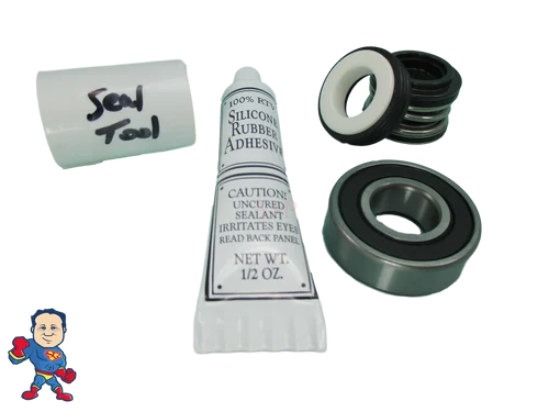 Complete Seal & Bearing Kit for 4-Mount Jacuzzi Piranha Pumps with Silicon & Installation Tool
